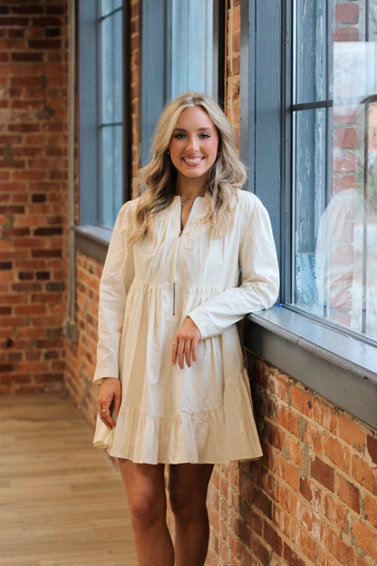Poplin Dress- Cream
