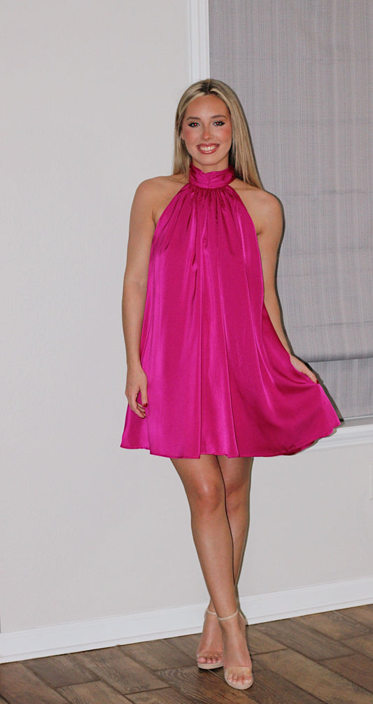 Isabelle Dress- Fuchsia