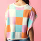 Jaxine Sweater- Coral/Blue/Pink