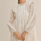 Lace Ruffle Dress- Cream