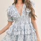 Lindsay Mini Dress- Blue Floral