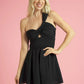 One Shoulder Romper- Black