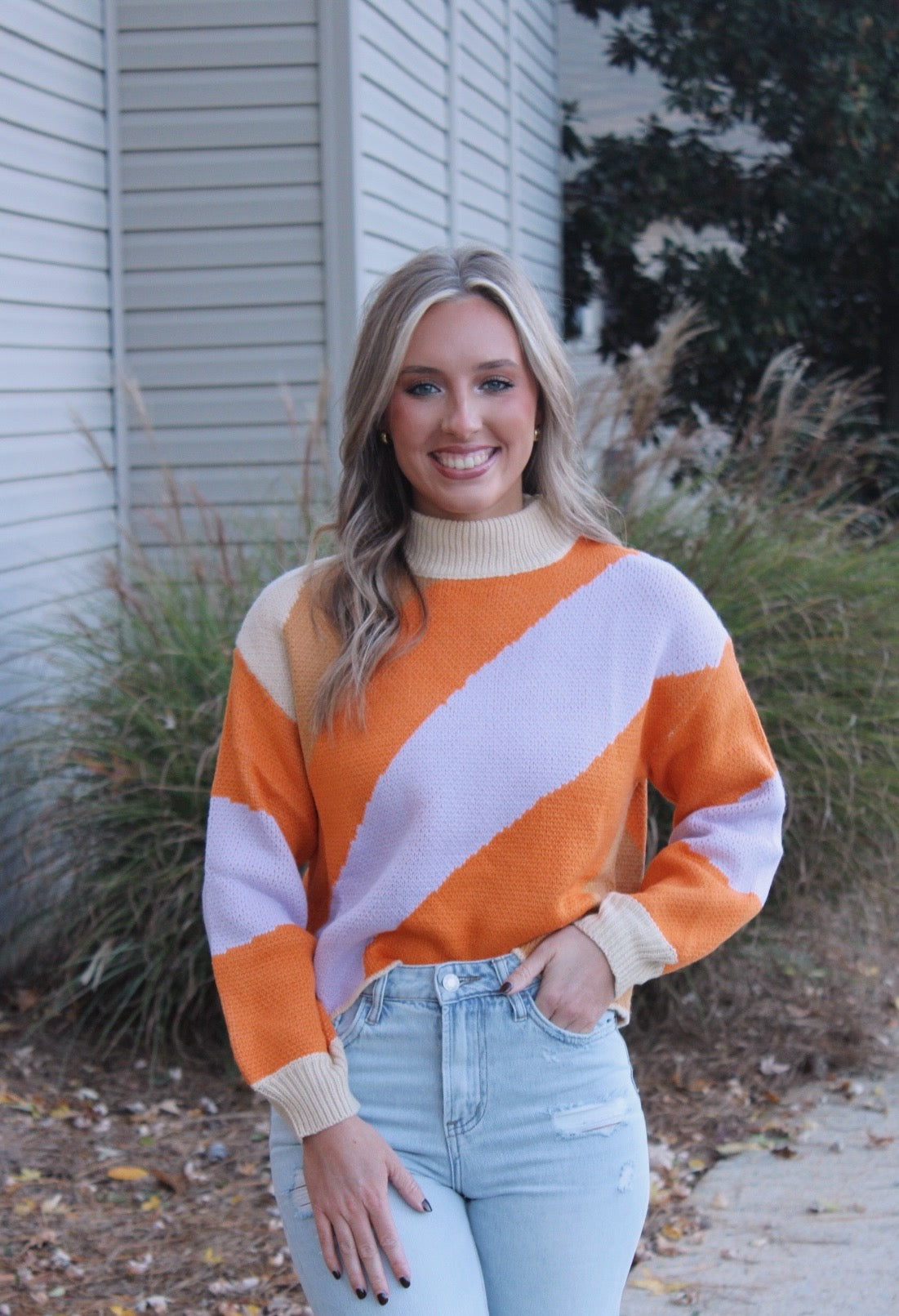 Ivy Sweater- Orange/Purple