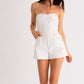 Denim Romper- White
