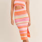 Knit Midi Dress- Orange/Pink