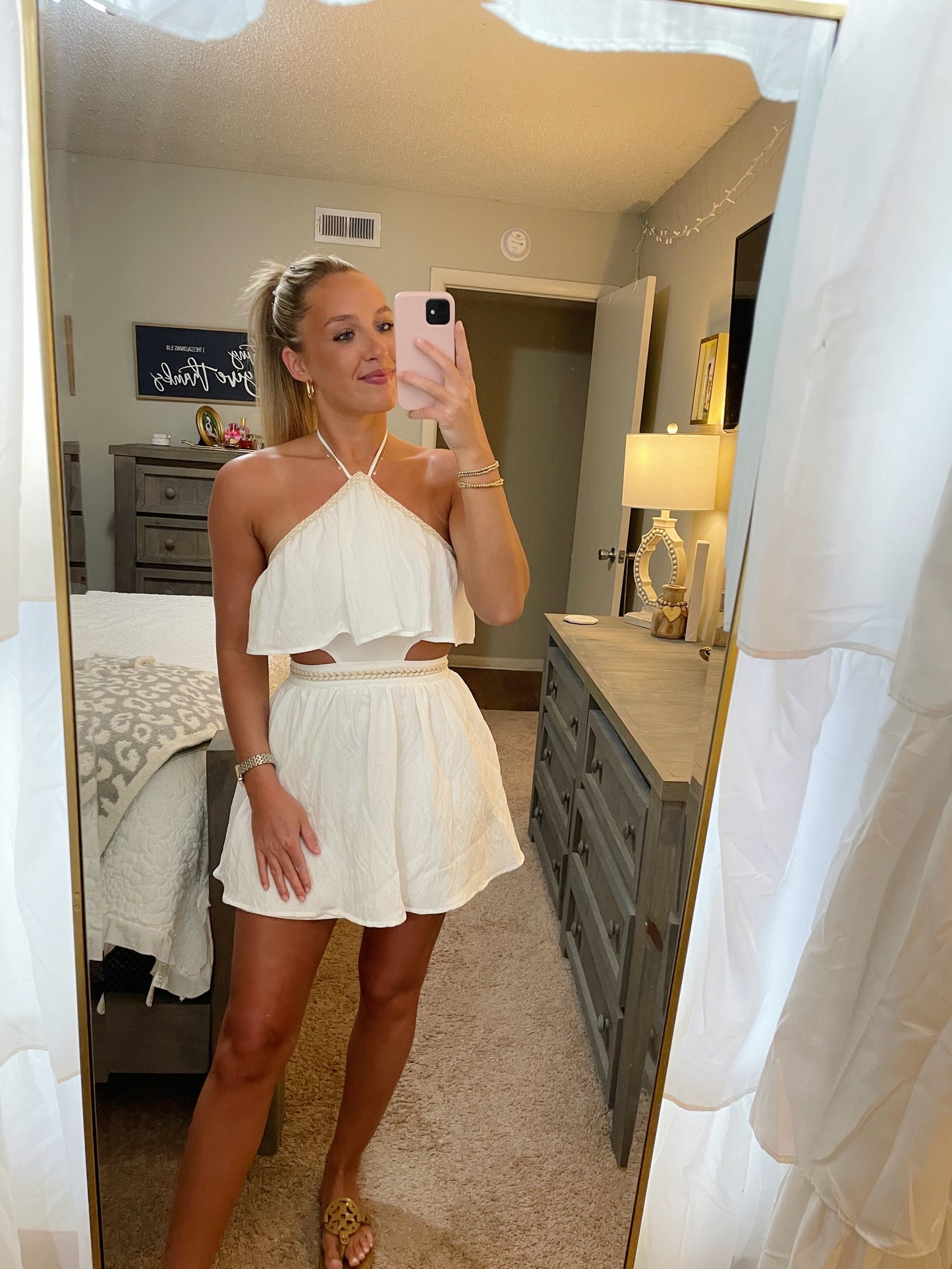 Cut Out Dress- White