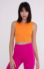 Cropped Fitted Tank- Orange
