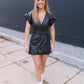 Mini Leather Dress- Black