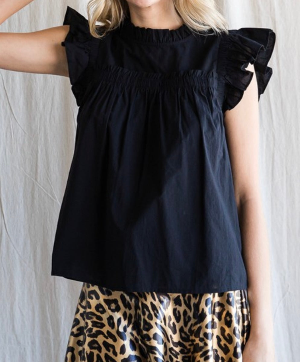 Frill Top- Black