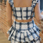 Navy Check Top