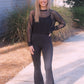 Mesh Cropped Long Sleeve- Black