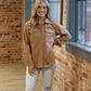 Leather Shacket- Camel